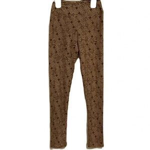 LulaRoe Brown Cream Leggings Size 00 Tween New without tags